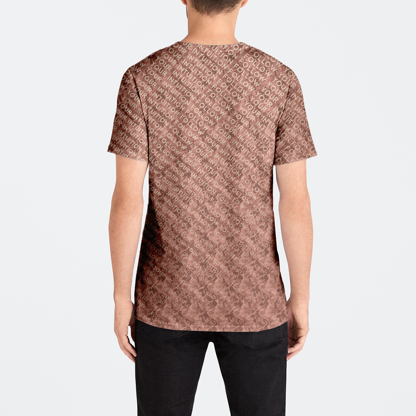 "Follow Your Intuition" Crew Neck - Cranberry Camo