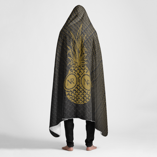 Large Hooded Sherpa Blanket 60x80 - Black Camo