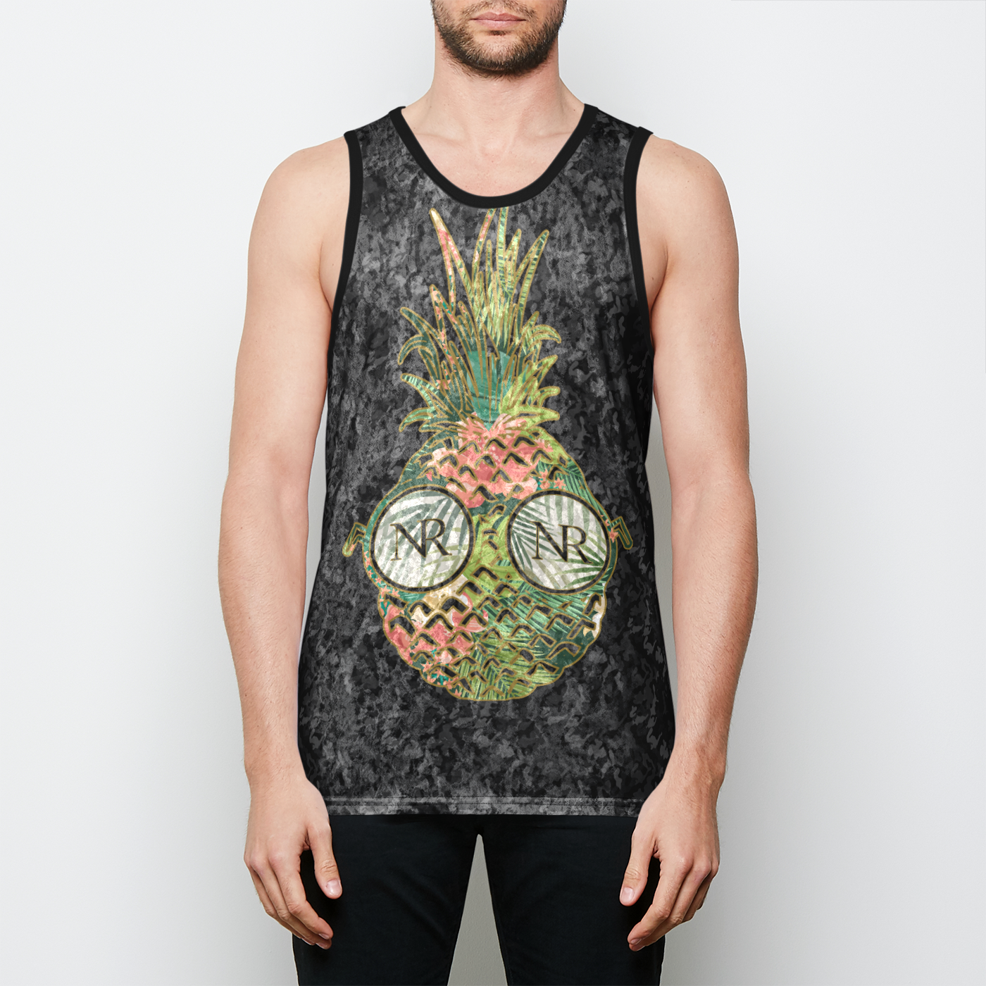Tropical Velvet Tank - Champagne Camo