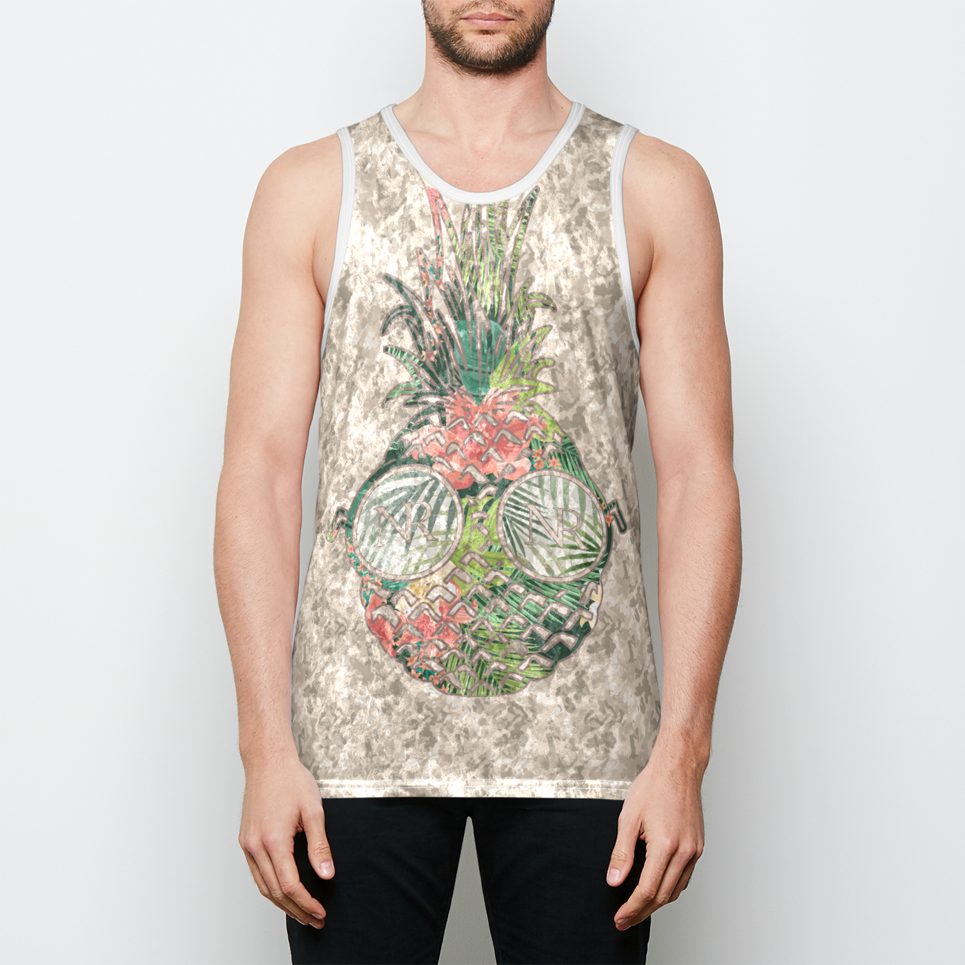 Tropical Velvet Tank - Champagne Camo