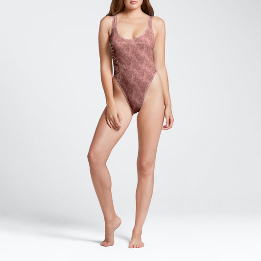 One-Piece Swim Suit - Cranberry Camo