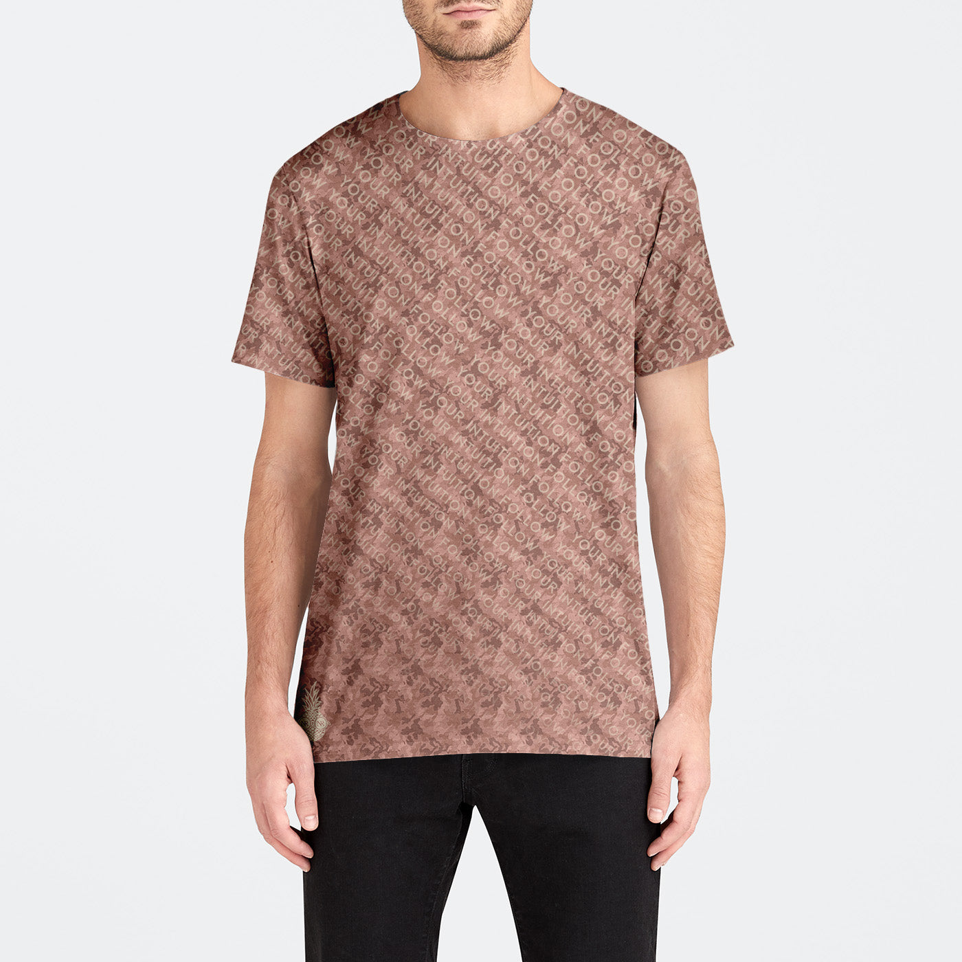 "Follow Your Intuition" Crew Neck - Cranberry Camo